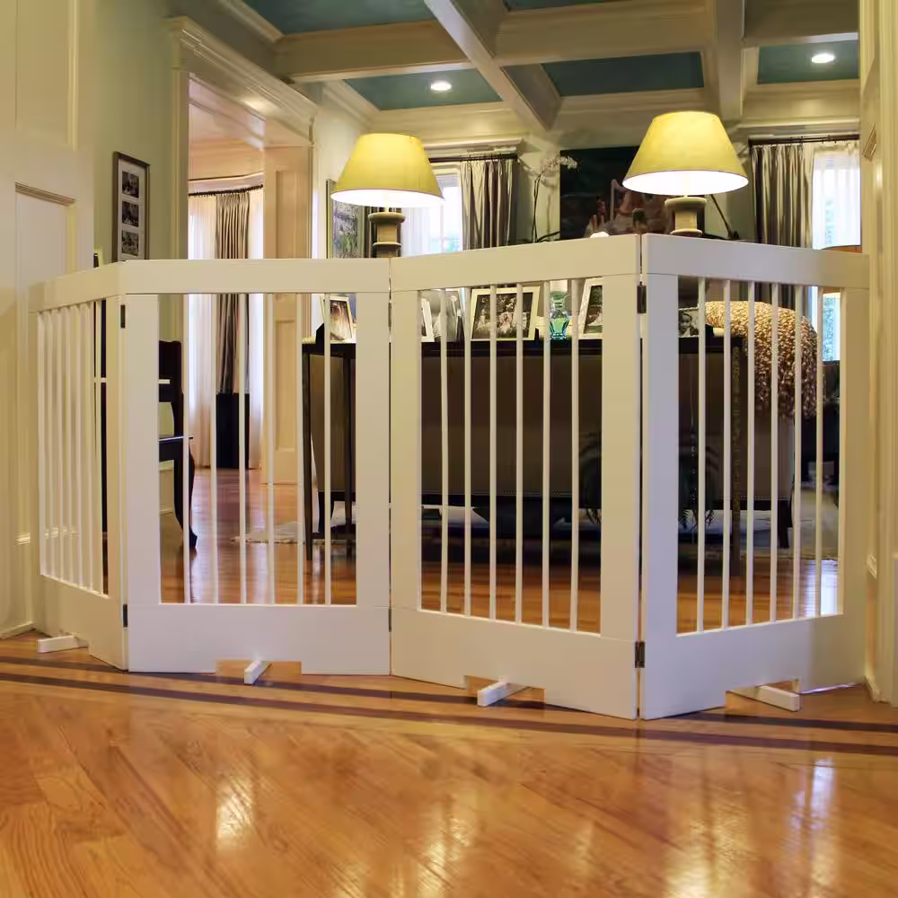 Cardinal Gates 4-Panel Freestanding Pet Gate in White