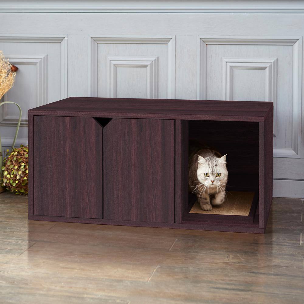 Way Basics Eco zBoard Espresso Modern Cat Litter Box Enclosure Furniture
