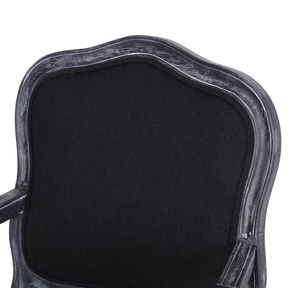 Noble House Joni Black and Gray Upholstered Dining Armchair (Set of 2)