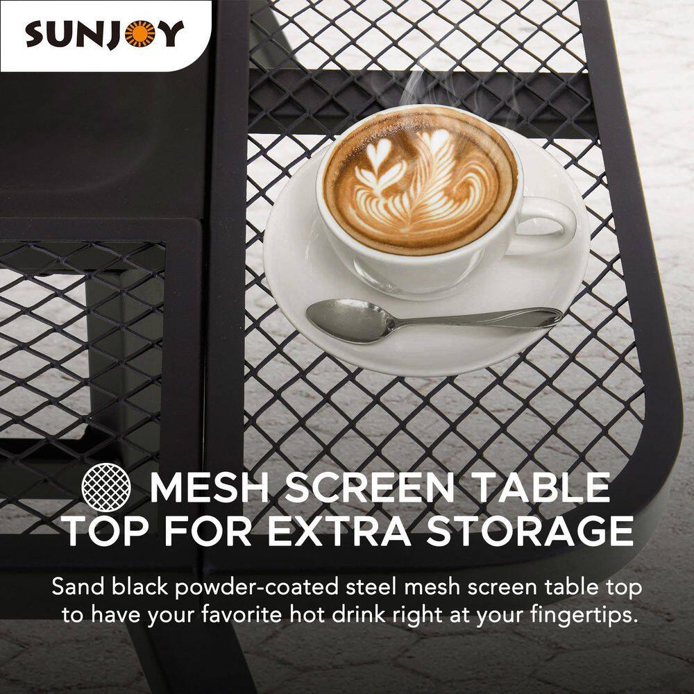 Sunjoy Darius 38 in. Square Firepit with Adjustable Cooktop Grill