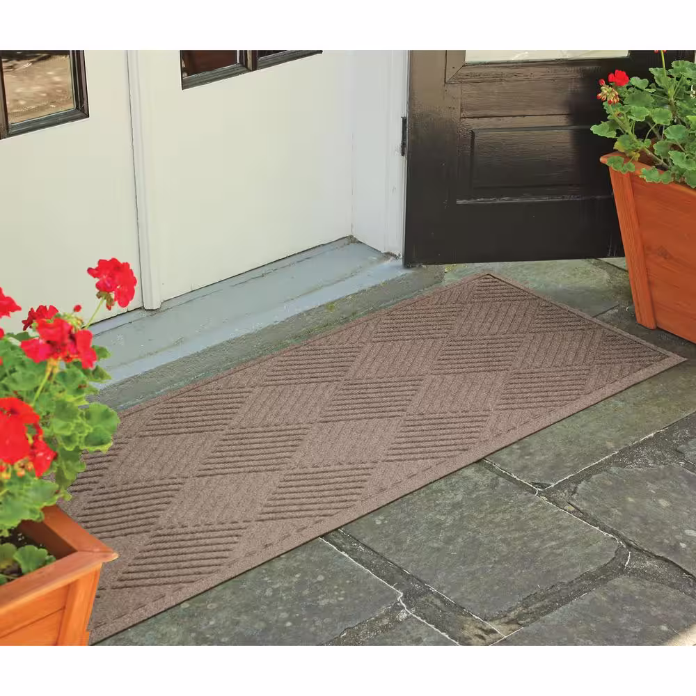 Bungalow Flooring Waterhog Diamonds 22 in. x 60 in. PET Polyester Indoor Outdoor Runner Door Mat