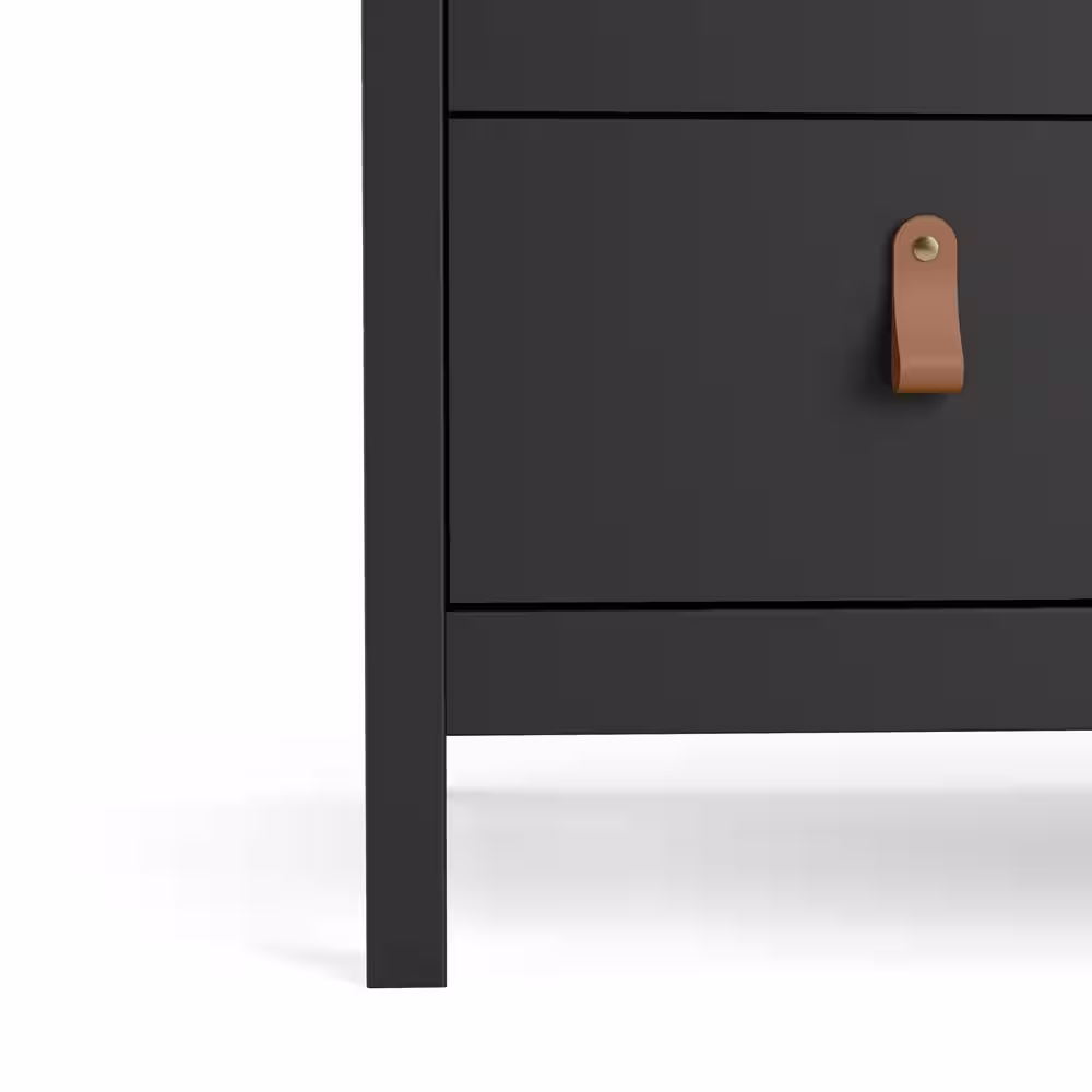 Tvilum Madrid 3-Drawer Black Matte Chest of-Drawers (31.38 in. H x 32.40 in. W x 18.90 in. D)