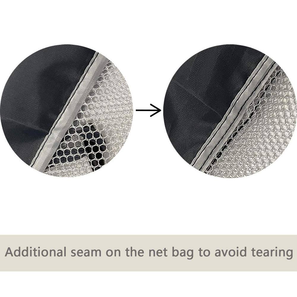 None 150L Fabric Laundry Basket Hamper with Removable Liner Bags Black