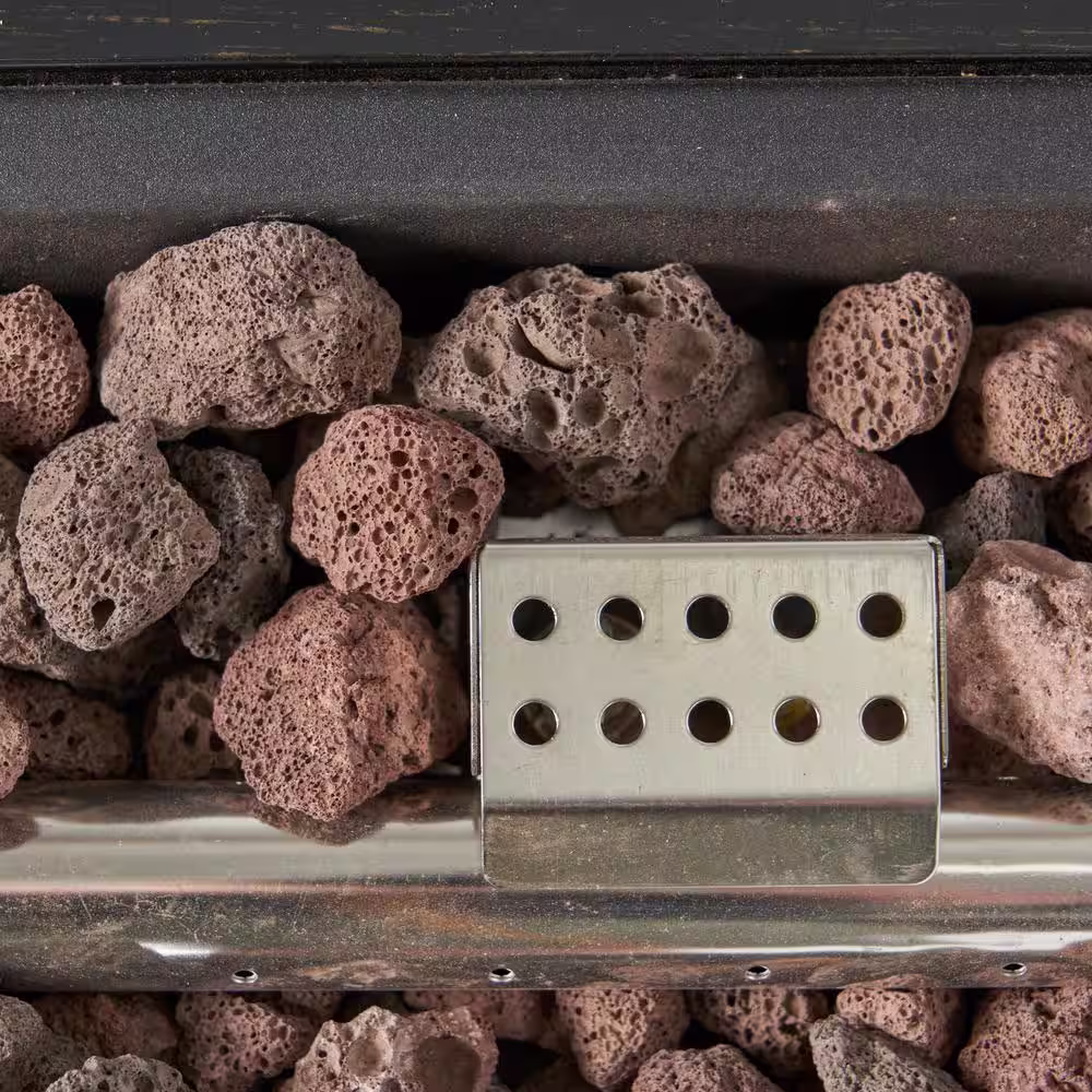 Noble House Reign Brushed Brown Rectangular Metal Fire Pit (No Tank Holder)