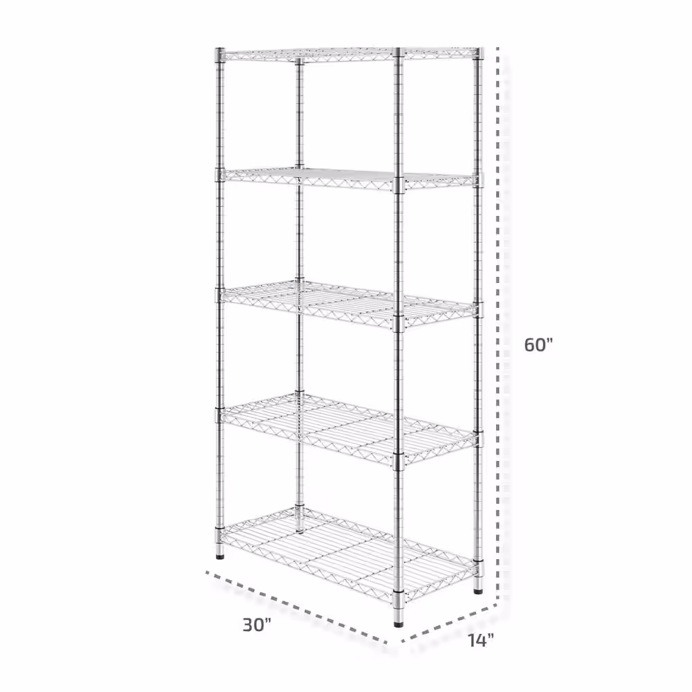 SafeRacks 6-Tier Wire Shelving Unit (30 in. W x 60 in. H x 14 in. D)