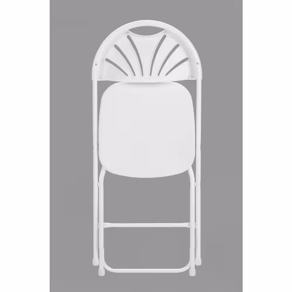 Cosco White Plastic Seat Metal Frame Outdoor Safe Folding Chair (Set of 8)
