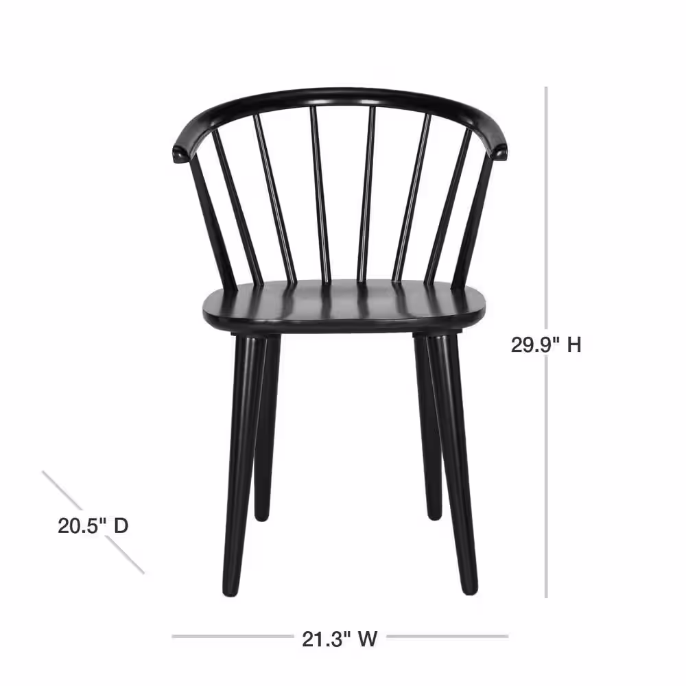 SAFAVIEH Blanchard Black Wood Dining Chair (Set of 2)