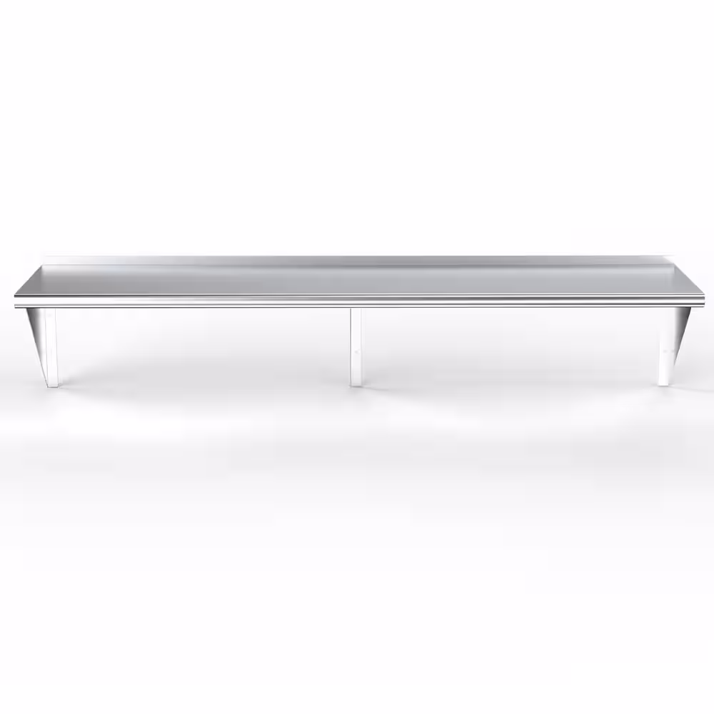 None 18 in. x 72 in. Stainless Steel Wall Shelf Kitchen, Restaurant, Garage, Laundry, Utility Room Metal Shelf with Brackets
