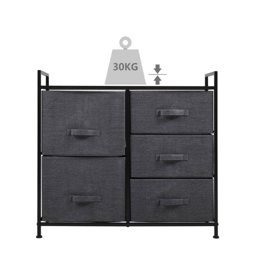 None 32.7 in. W x 30.3 in. H x 11.4 in. D Non-Woven Freestanding Cabinet in Black