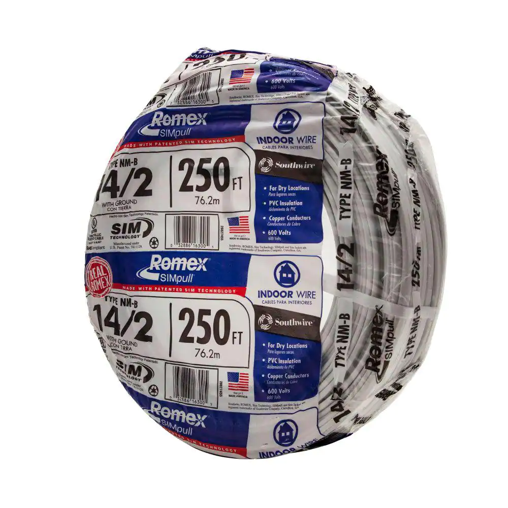 Southwire 250 ft. 14/2 Romex SIMpull Solid NM-B W/G Wire