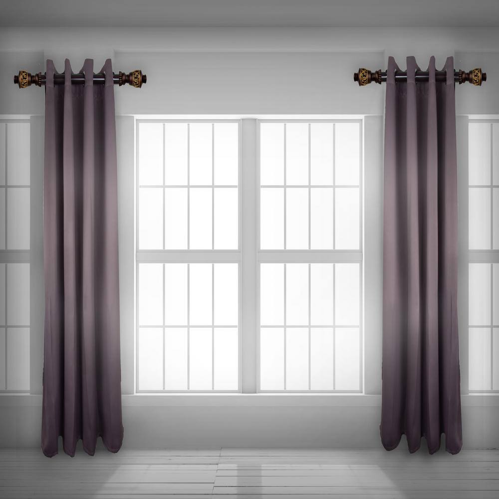 Rod Desyne Lattice 1.5 inch Side Single Curtain Rod Adjustable 12-20 inch long (Set of 2) - Cocoa