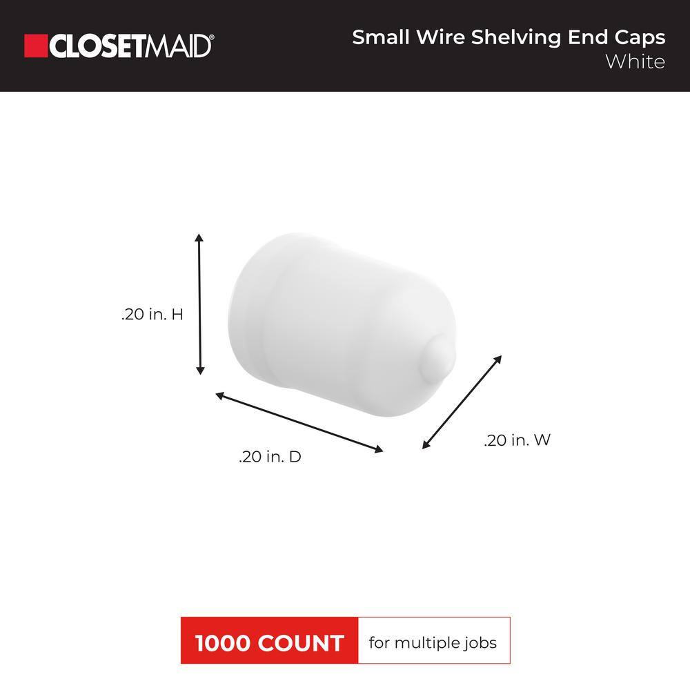 ClosetMaid White Plastic Small End Caps (1000-Pack)