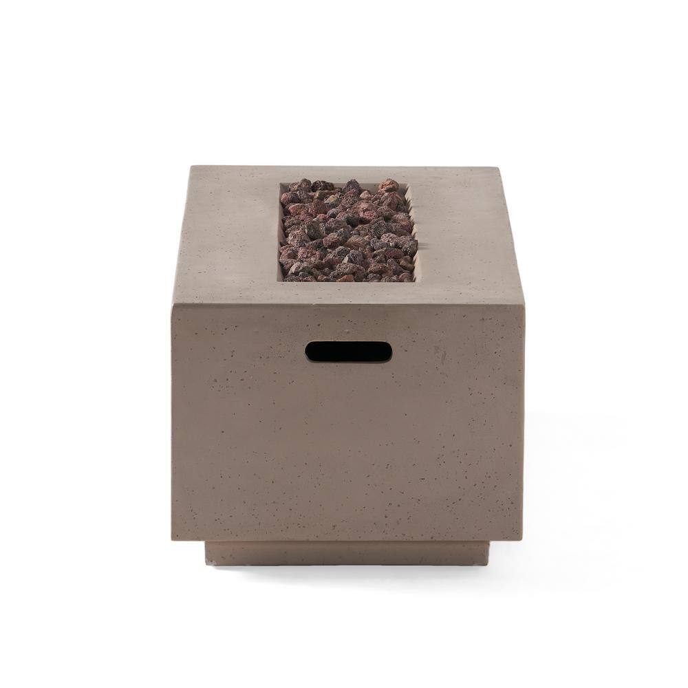 Noble House Mayfair Dark Grey Rectangular Stone Fire Pit (No Tank Holder)