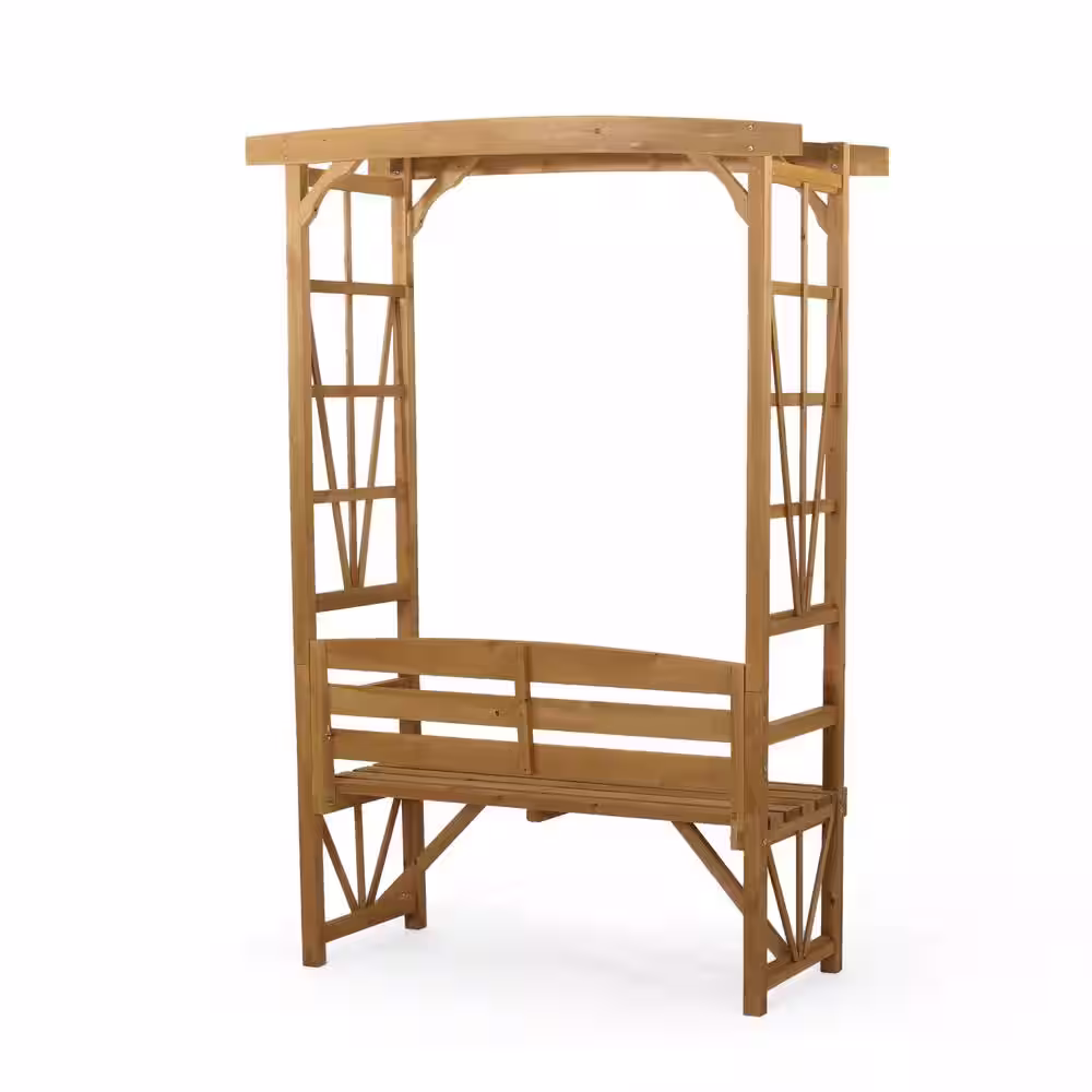 Noble House Lyanna Teak Brown Bench 80.00 in. x 58.50 in. x 19.25 in.