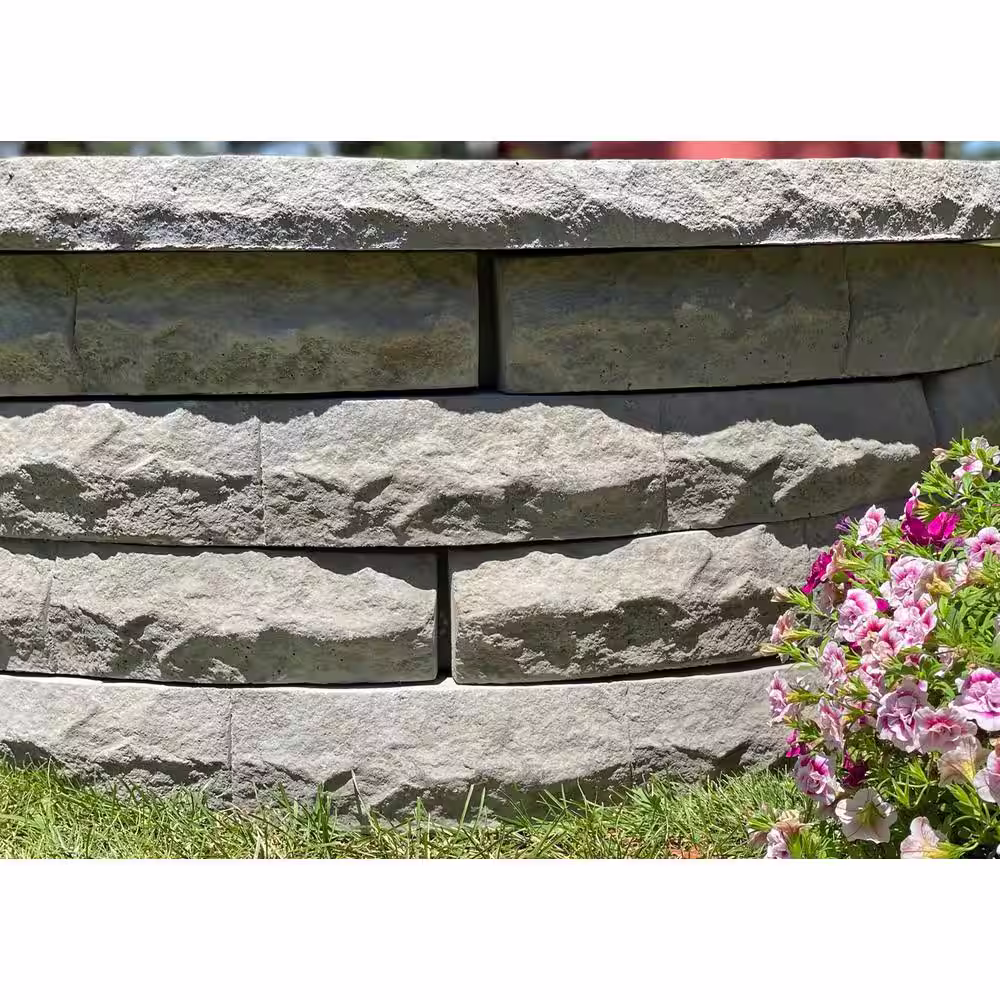 Nantucket Pavers Ledgestone 47 in. x 18 in. Round Concrete Wood Fuel Fire Pit Ring Kit Gray Variegated
