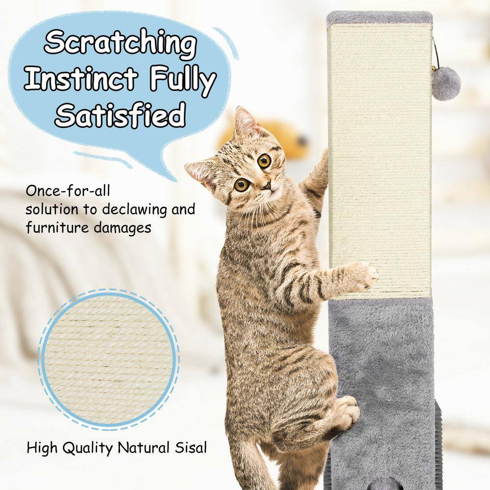 ANGELES HOME 31 in. Tall Cat Scratching Post with Sisal Rope and Plush Ball