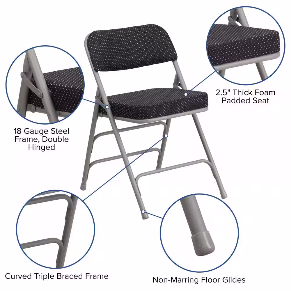 Flash Furniture Black Metal Folding Chair (2-Pack)