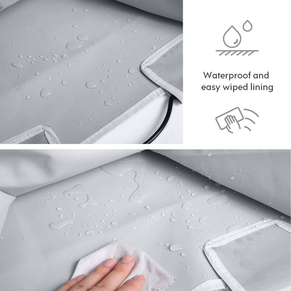 None 39 in. W x 17 in. D x 31.5 in. H Fabric Laundry Basket Hamper with Rolling Wheels Gray