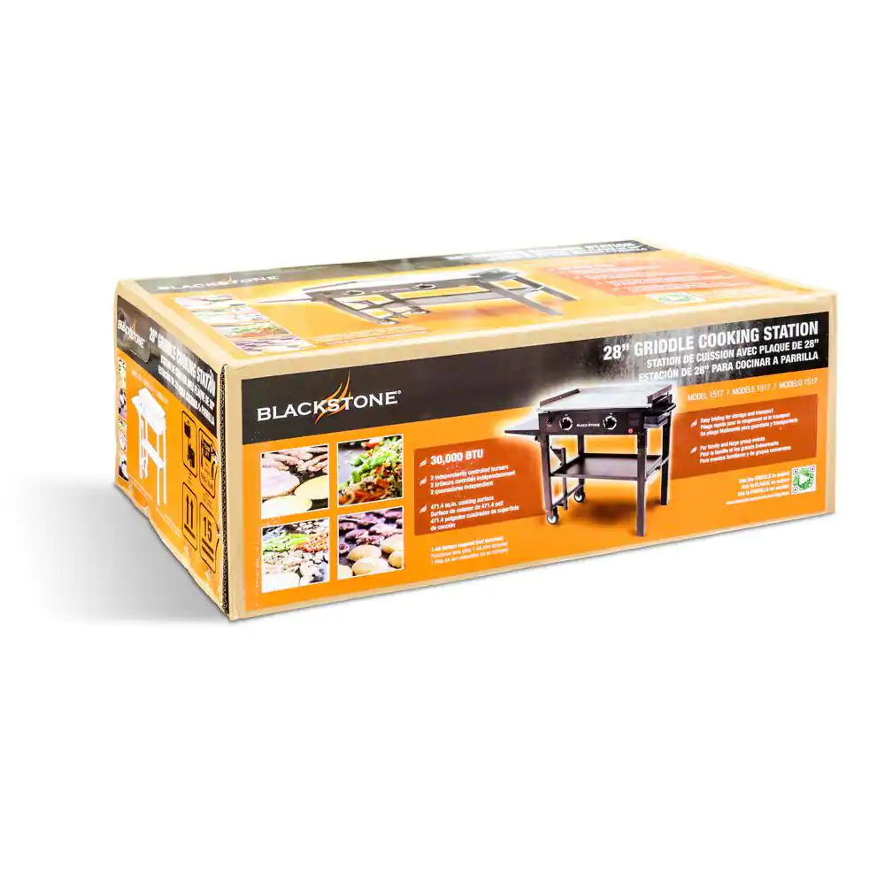 Blackstone 28 in. 2-Burner Griddle Cooking Station in Black