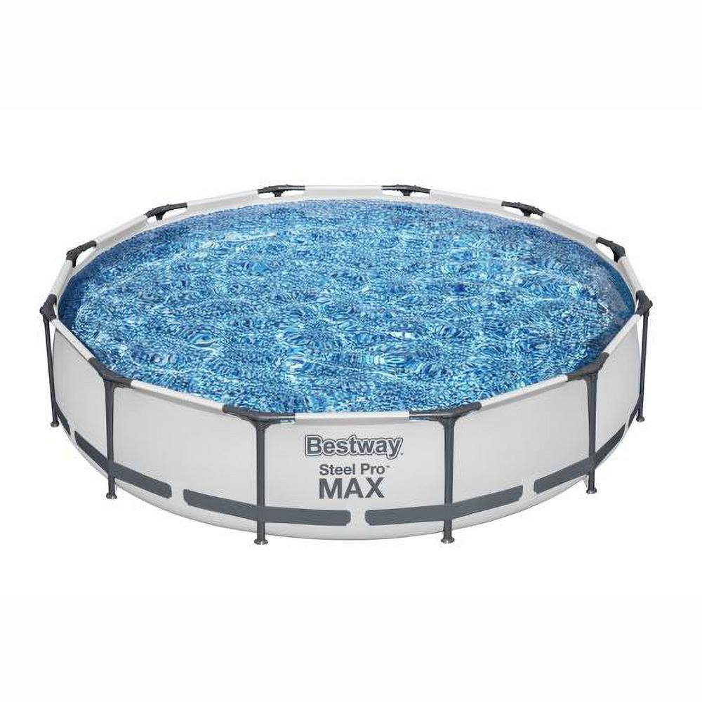 Bestway Steel Pro Max 12 ft. x 30 in. Frame Round Above Ground Swimming Pool w/Pump