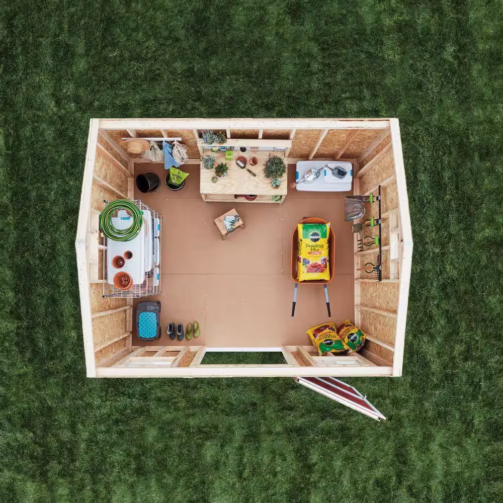 Tuff Shed Tahoe Series Eagle Installed Storage Shed 10 ft. x 12 ft. x 8 ft. 2 in. Unpainted (120 sq. ft.) 6 ft. High Sidewall