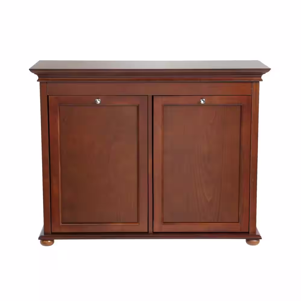 Home Decorators Collection Hampton Harbor 35 in. Double Tilt-Out Hamper in Sequoia