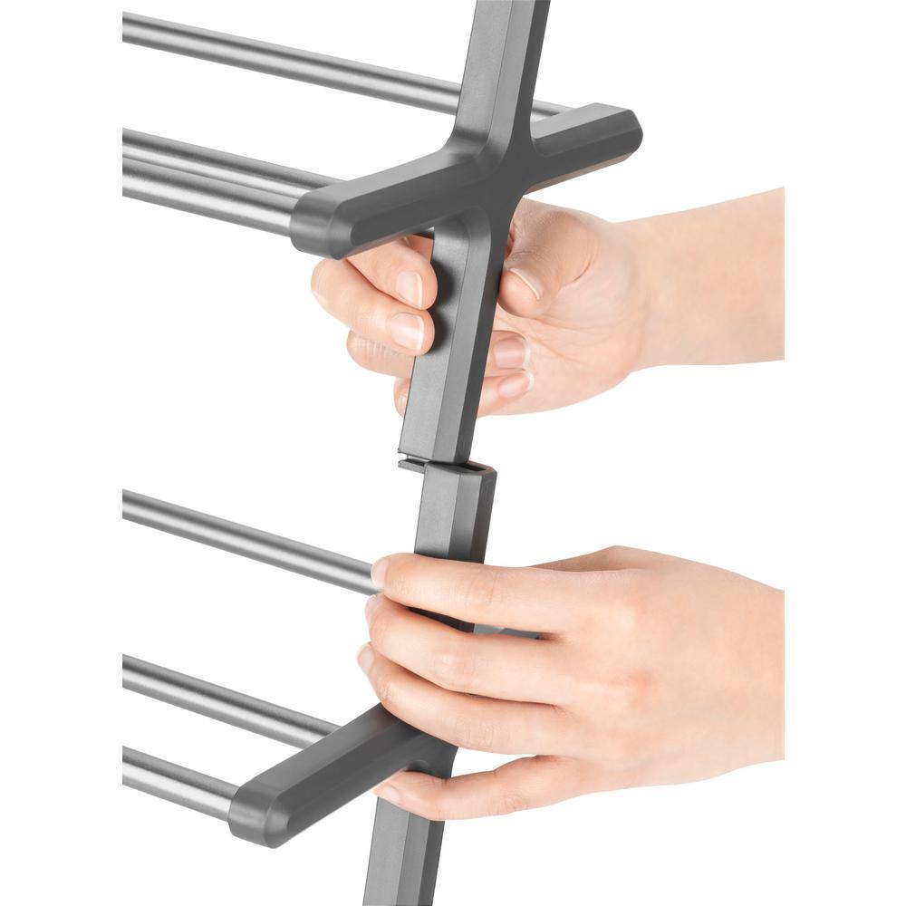 None 31.50 in. H 10-Pair Chrome Leaning Shoe Rack