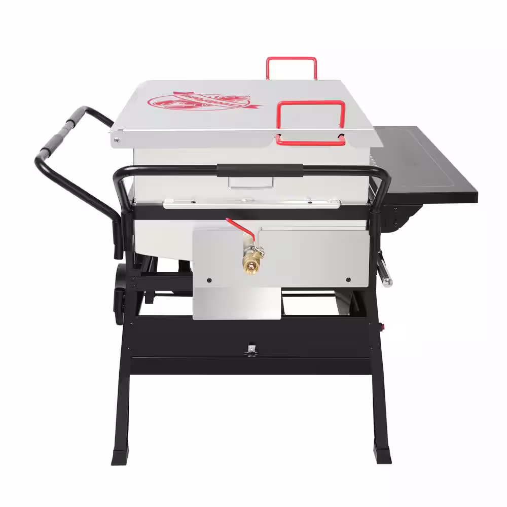 CreoleFeast 150 Qt. Double Sack Crawfish Boiler Outdoor Stove Propane Gas Grill Cooker in Black