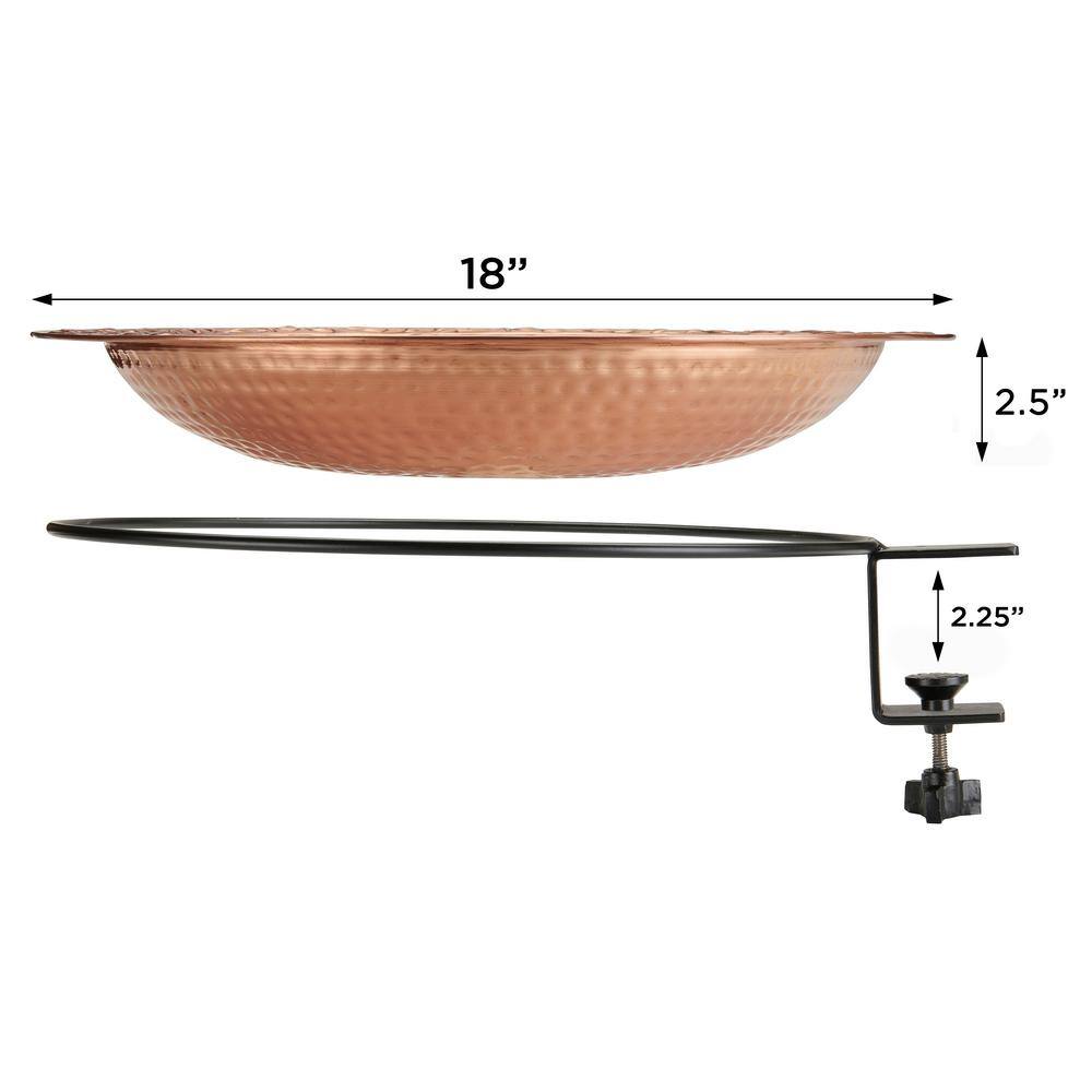 Good Directions 18 in. Pure Copper Deck Mount Birdbath