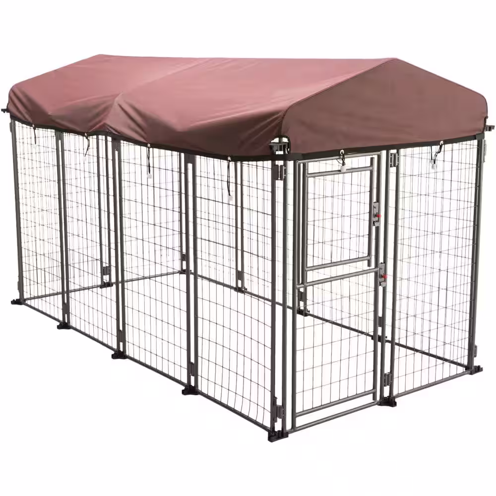 TRIXIE 8 ft. x 4 ft. x 4.5 ft. Deluxe Outdoor Dog Kennel with Cover, XXL