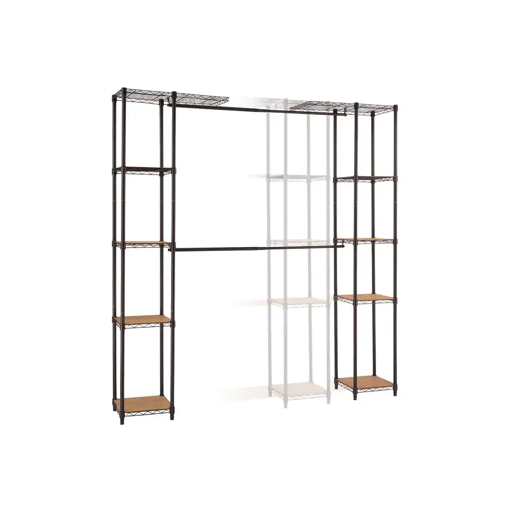 TRINITY 14 in. D x 76 in. W x 84 in. H Chrome Expandable Wire Closet System Organizer