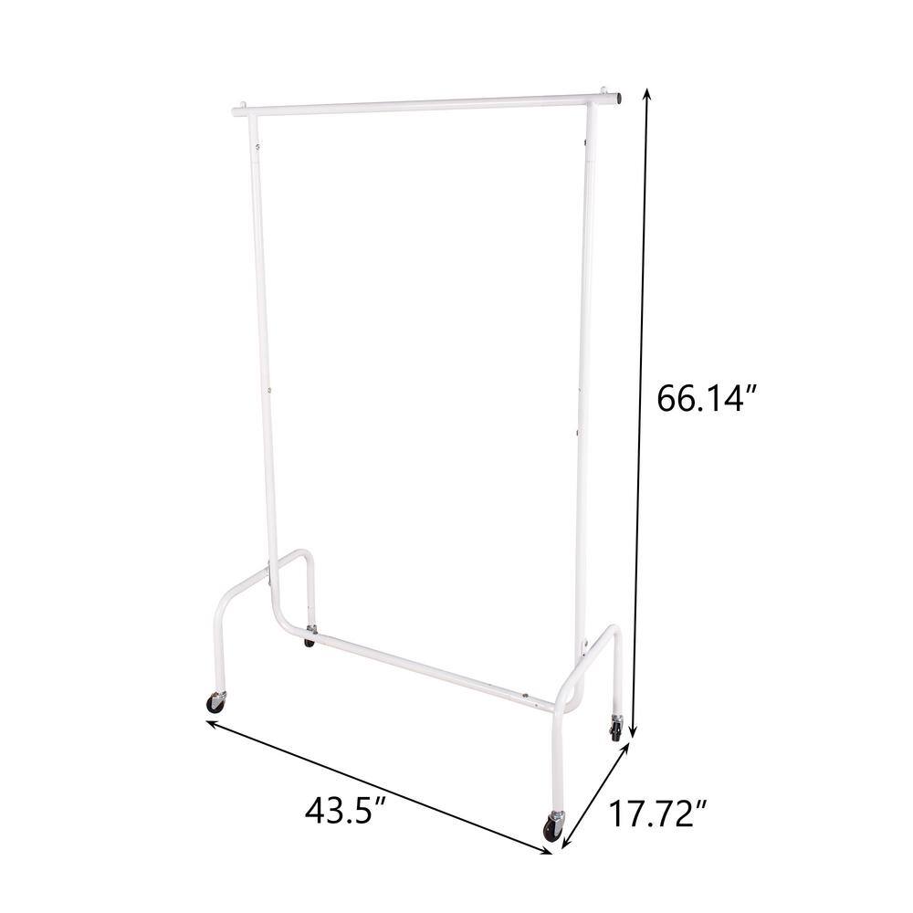 None White Metal Clothes Rack 43.5 in. W x 66.14 in. H