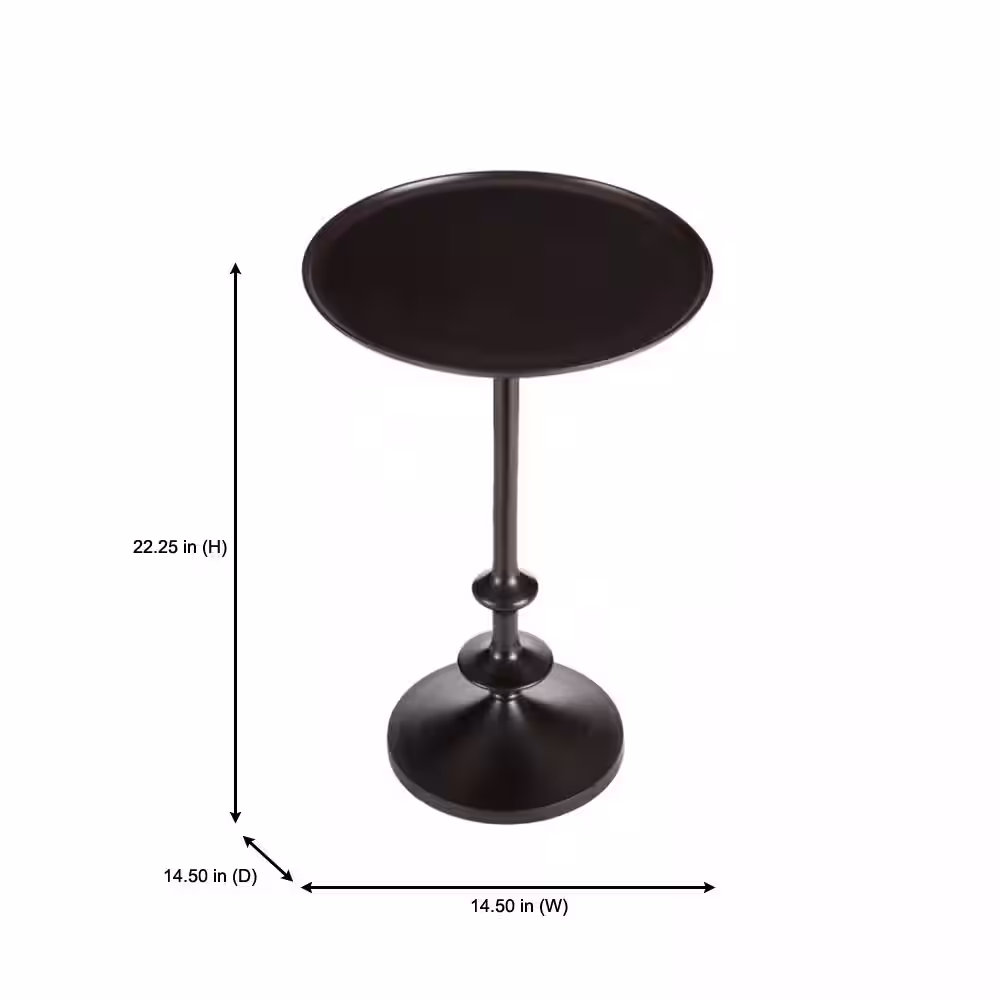 Home Decorators Collection Bellkirk Round Dark Bronze Metal Accent Table (14.5 in. W x 22.25 in. H)