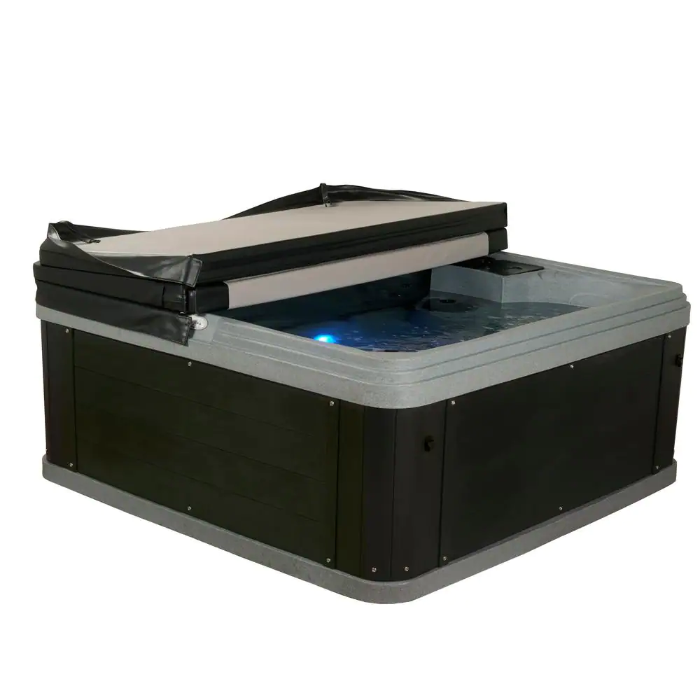 AquaLife Siesta LS 5-Person 70 Stainless Jets Lounger 240-Volt Hot Tub with stainless steel Heater ozone and Built-in Ice Bucket