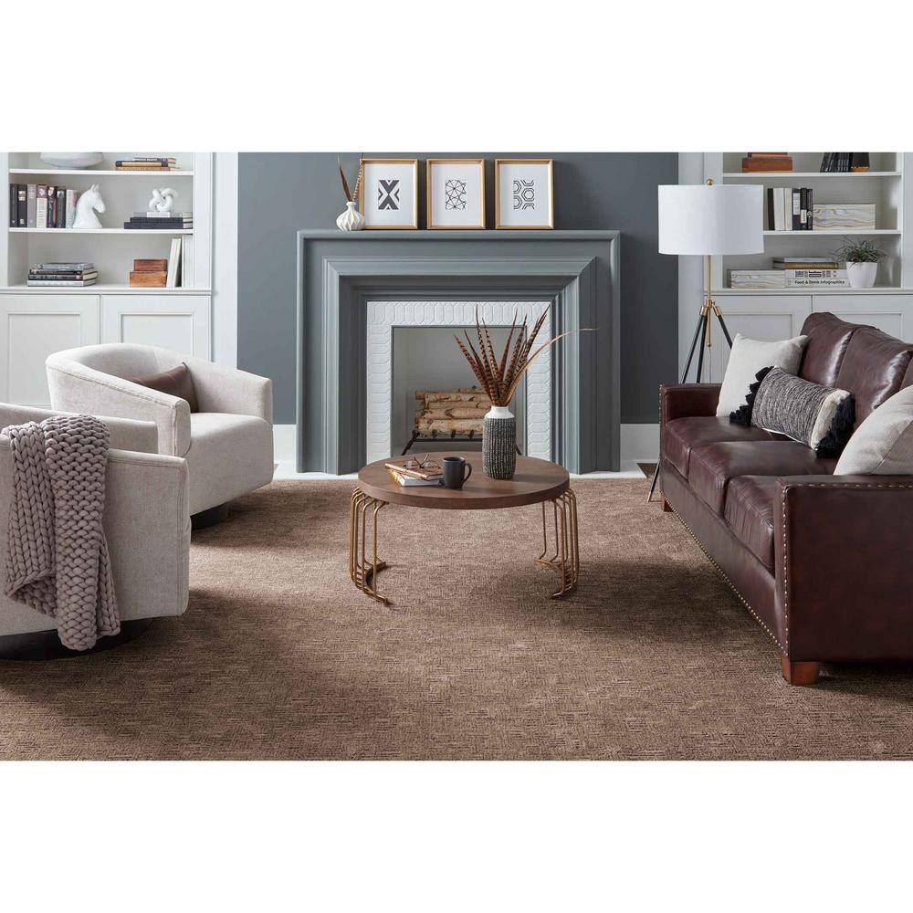 Home Decorators Collection Corry Sound  - Cape Cod - Brown 38 oz. Polyester Pattern Installed Carpet