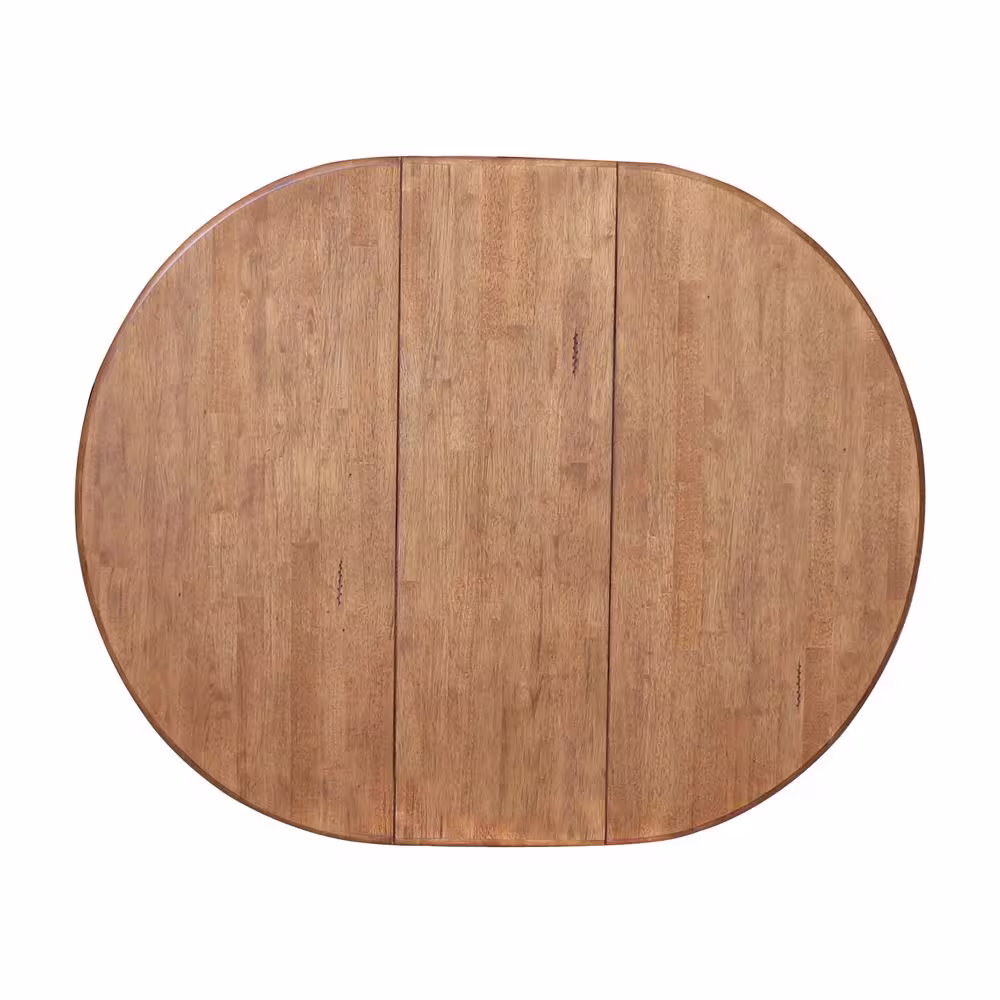 International Concepts Distressed Oak 48 in. Oval Dining Table with 4-X Back Side Chairs (5-Piece)