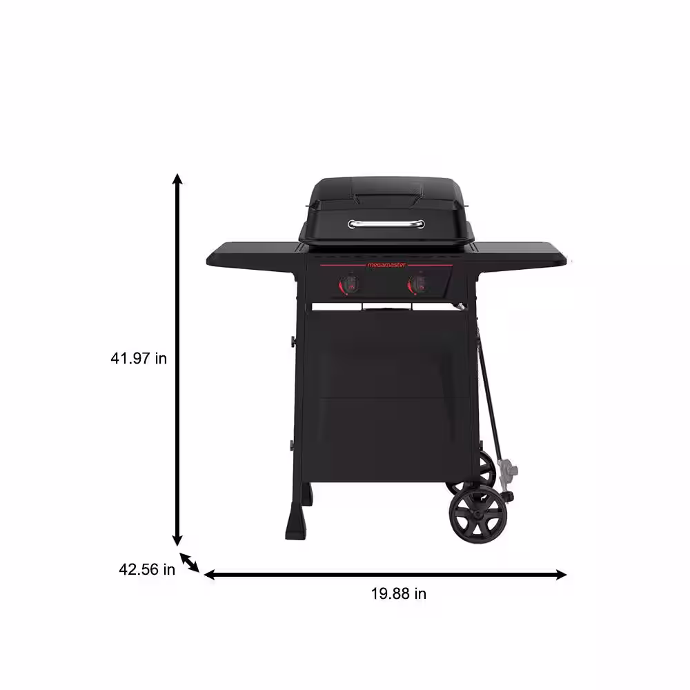 Megamaster Megamaster 2-Burner Propane Gas Grill in Black