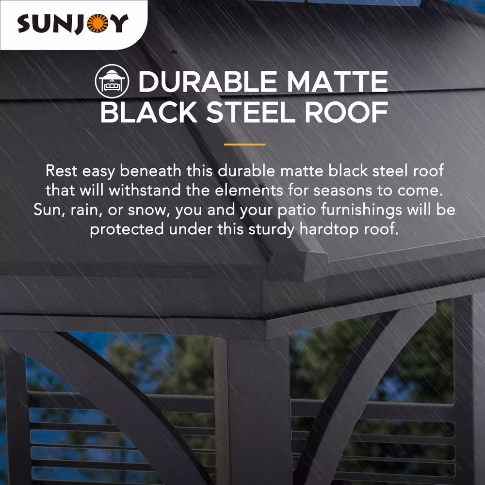 Sunjoy 14.7 ft. x 14.7 ft. Macomb Hexagon Hardtop Gazebo