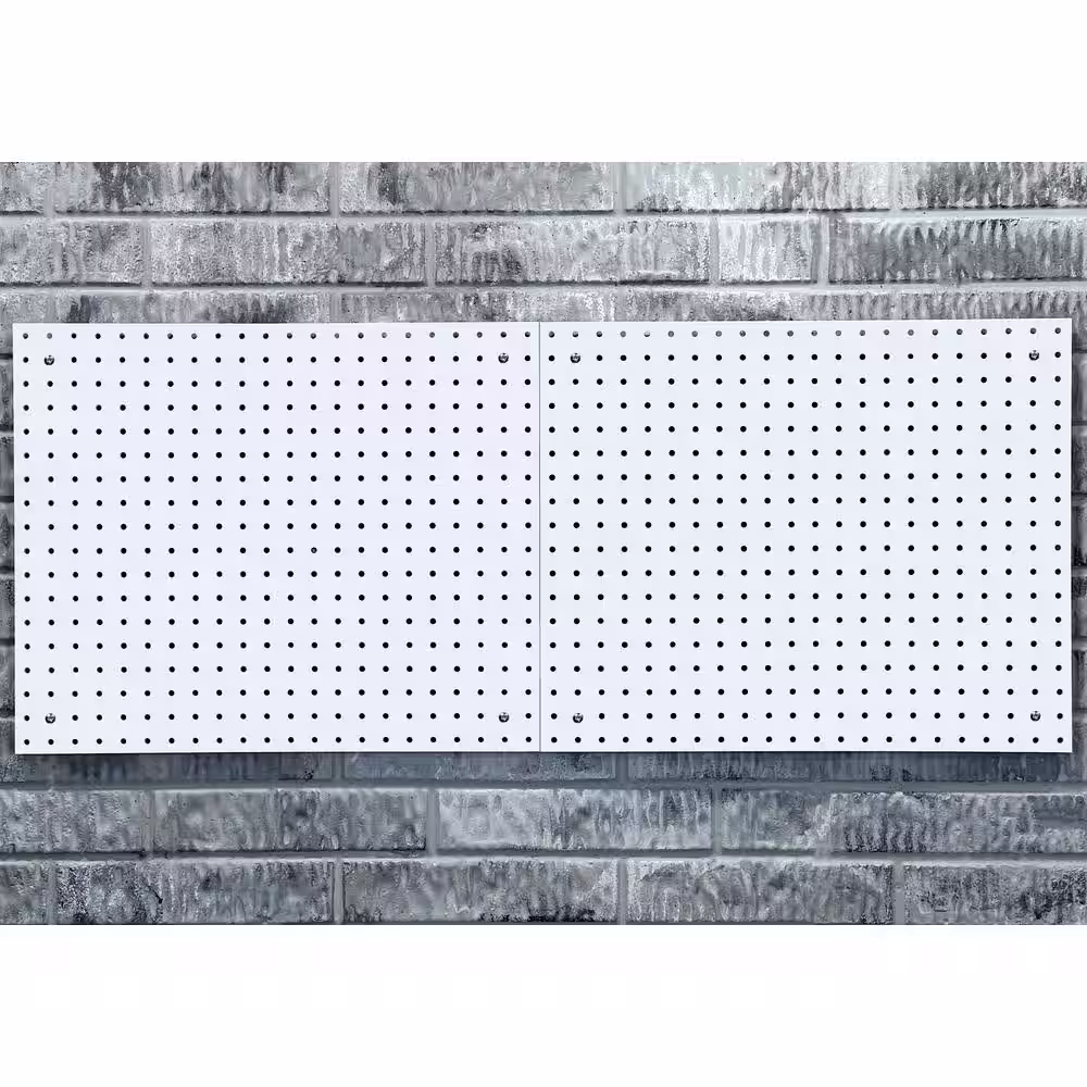None 22 in. W x 18 in. H x 1/4 In. D Polypropylene Pegboards (2- Piece) White
