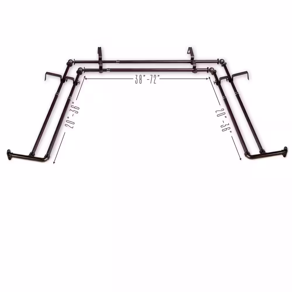 EMOH 5/8 inch Blackout Bay Window Curtain Rod 20