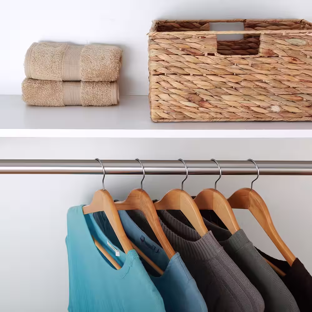 Everbilt 1.31 in. Brushed Nickel Heavy-Duty Closet Rod