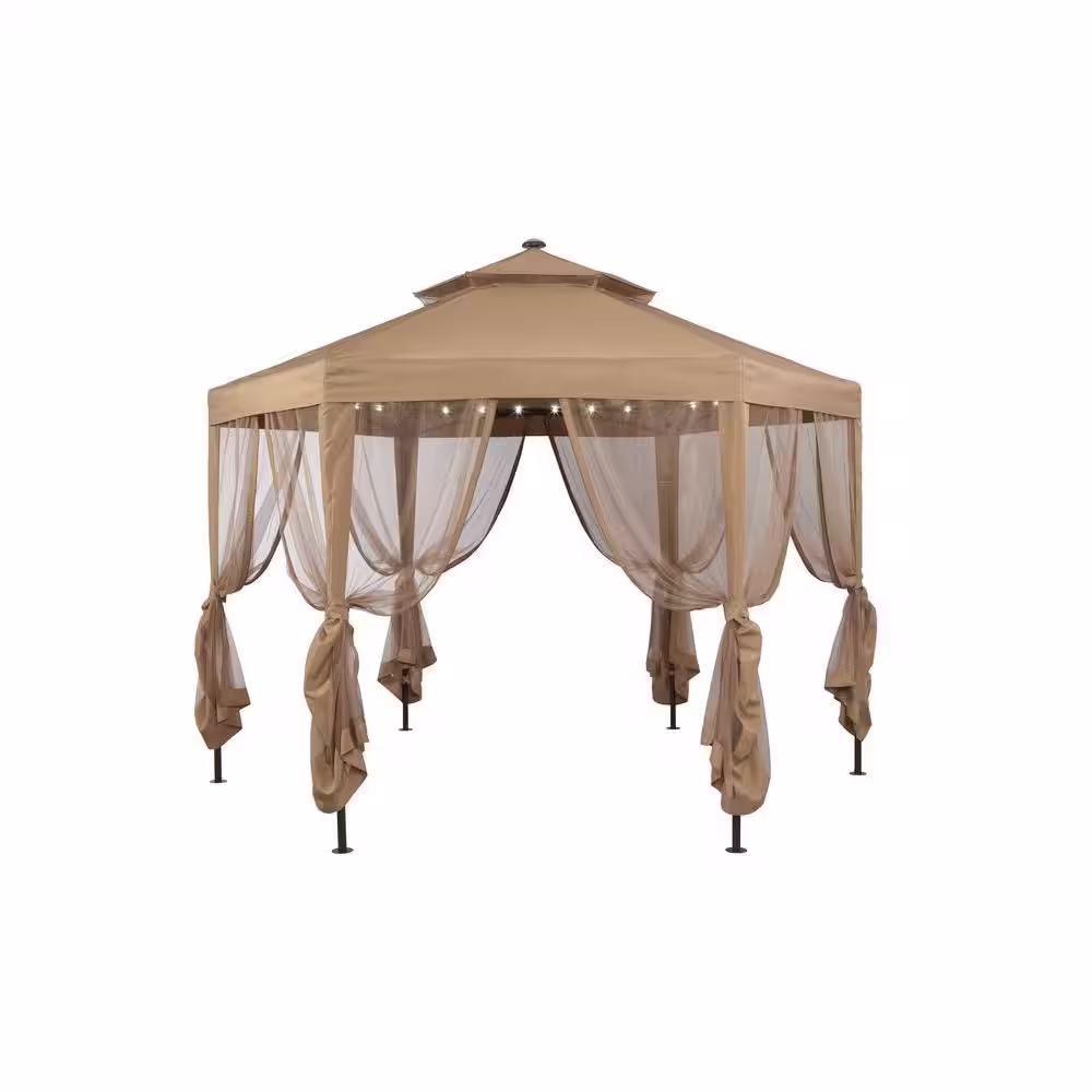Hampton Bay 10 ft. x 10 ft. Solar Gazebo Outdoor Patio Replacement Canopy