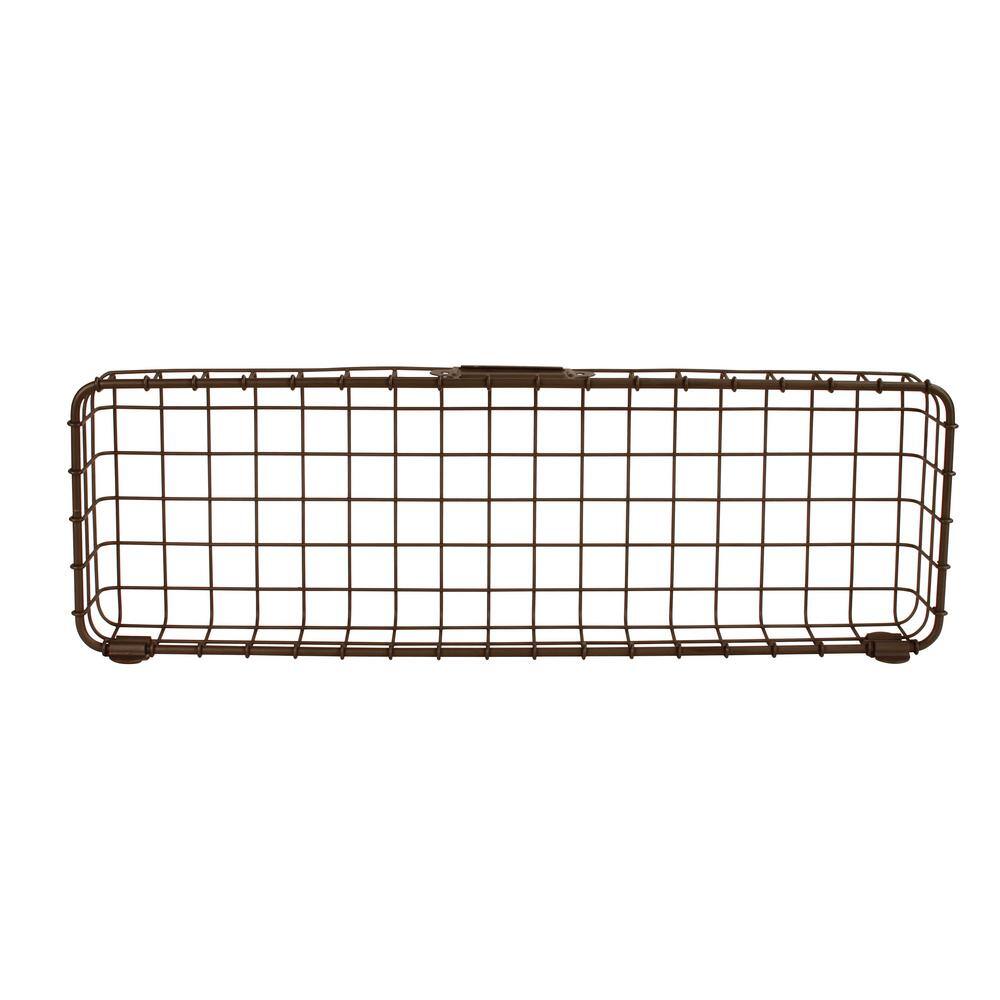 Spectrum 3 in. H x 18.5 in. W Bronze Steel 1-Drawer Wide Mesh Wire Basket