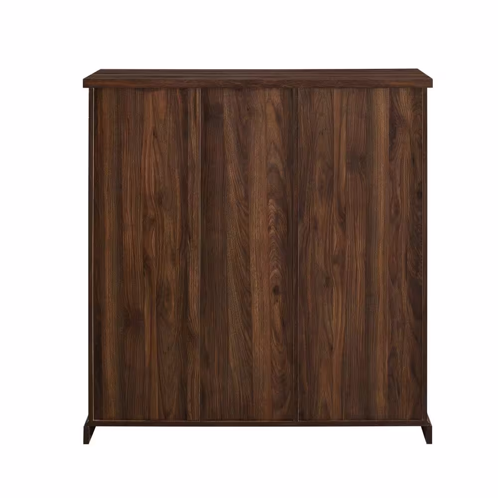 Welwick Designs 45 in. W. Dark Walnut Wood 4-Drawer and 1-Cabinet Transitional Wardrobe