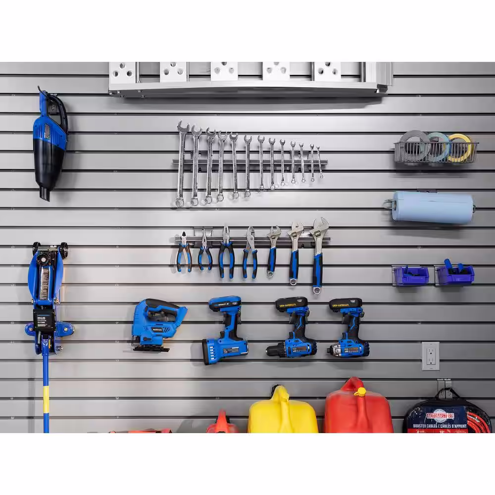 NewAge Products 71.75 in. H x 80 in. W PVC Slat Wall Panel Set in Silver (40 sq. ft.)