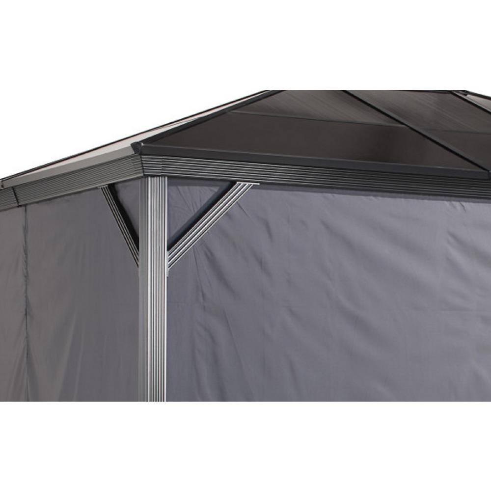 Sojag 10 ft. W x 10 ft. H Verona Privacy Curtains (set of 4) in Gray with Hooks