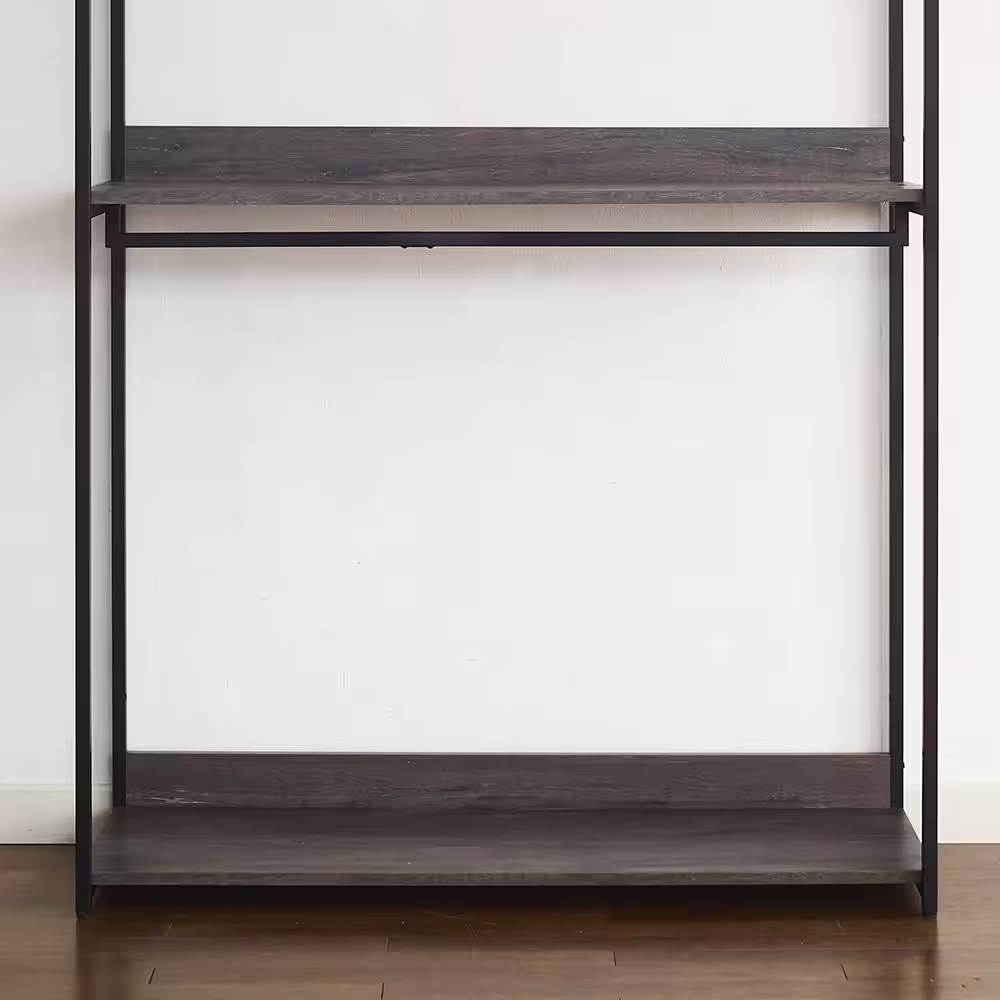 None Monica 47 in. W Rustic Gray Wood Closet System Walk-in Closet With 1-Shelf