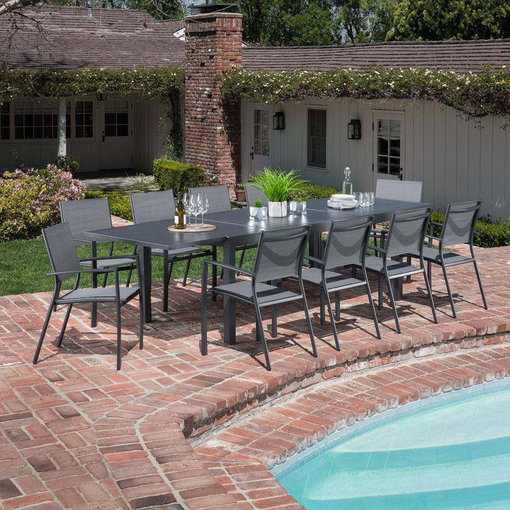 Hanover Naples 11-Piece Rectangular Patio Dining Set