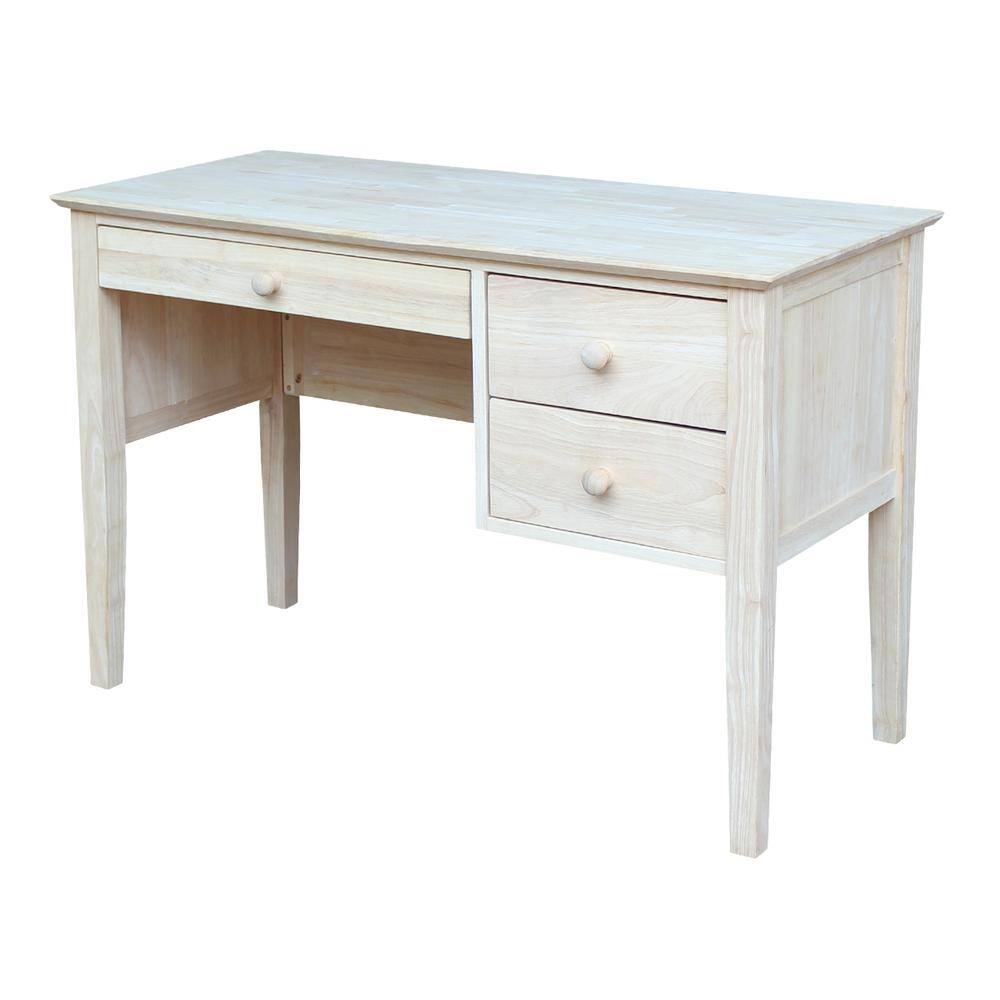 International Concepts Unfinished Solid Wood 46 in. W 3-Drawer Brooklyn Desk