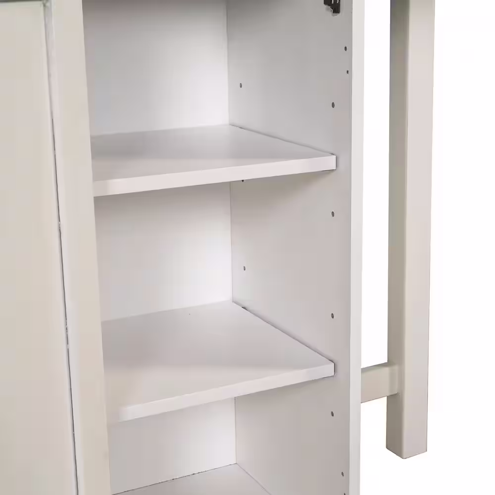 None Farmhouse 42 in. Rectangle White and Brown Wood Top Counter Height Dining Table with Rubber Wood Leg (Seats 4)